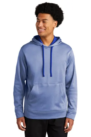 Sport-Tek Mens Heather Sport-Wick Moisture Wicking Fleece Hooded Sweatshirt Hoodie w/ Pouch Pocket - Heather True Royal Blue - Closeout Clothing Sport-Tek