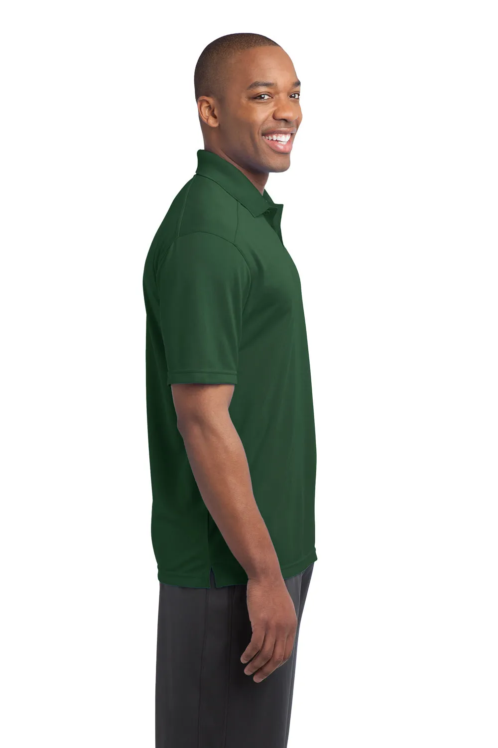 Sport-Tek Mens Micro-Mesh Moisture Wicking Short Sleeve Polo Shirt - Forest Green Clothing Sport-Tek