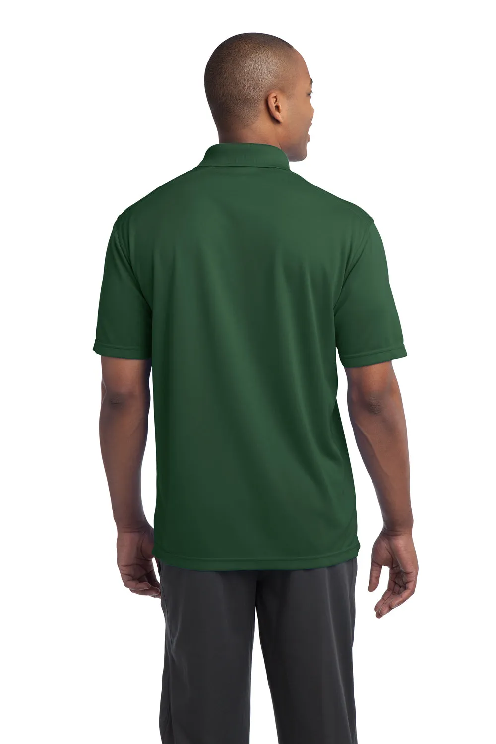 Sport-Tek Mens Micro-Mesh Moisture Wicking Short Sleeve Polo Shirt - Forest Green Clothing Sport-Tek