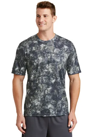 Sport-Tek Mens Mineral Freeze Moisture Wicking Short Sleeve Crewneck T-Shirt - True Navy Blue - Closeout Clothing Sport-Tek