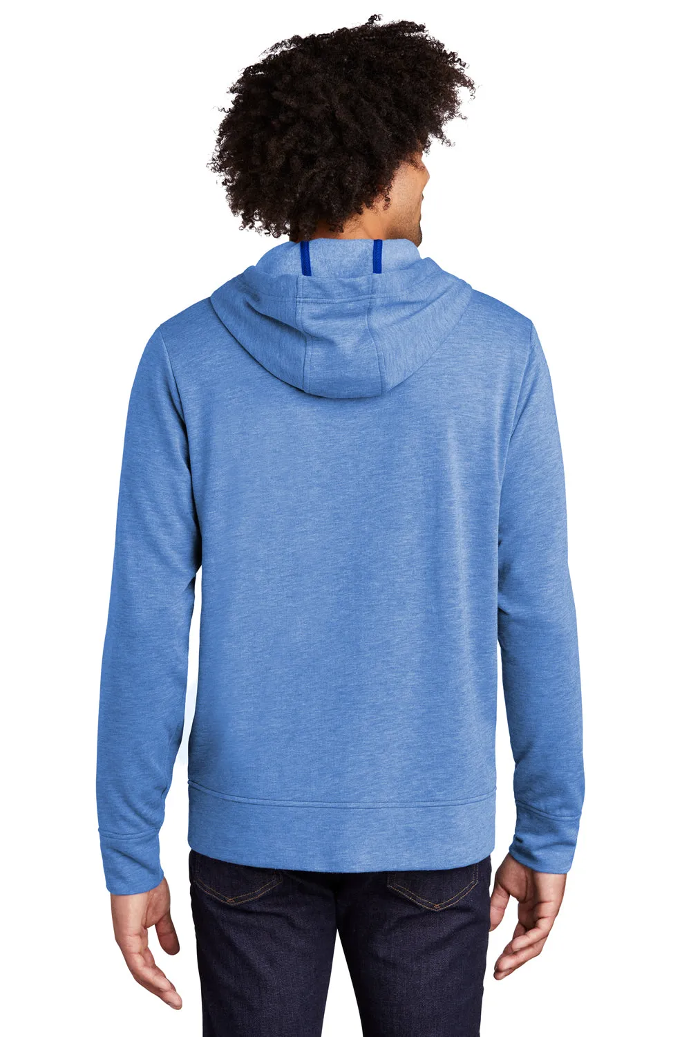 Sport-Tek Mens Moisture Wicking Fleece Full Zip Hooded Sweatshirt Hoodie w/ Pockets - Heather True Royal Blue Clothing Sport-Tek