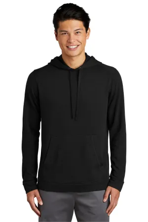 Sport-Tek Mens Moisture Wicking Fleece Hooded Sweatshirt Hoodie w/ Pouch Pocket - Black Clothing Sport-Tek