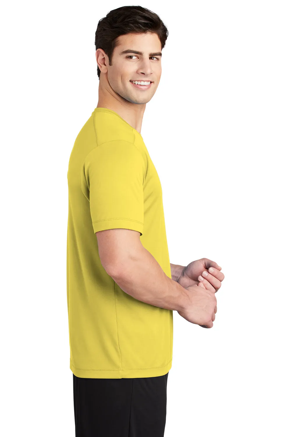 Sport-Tek Mens Moisture Wicking Short Sleeve Crewneck T-Shirt - Yellow Clothing Sport-Tek
