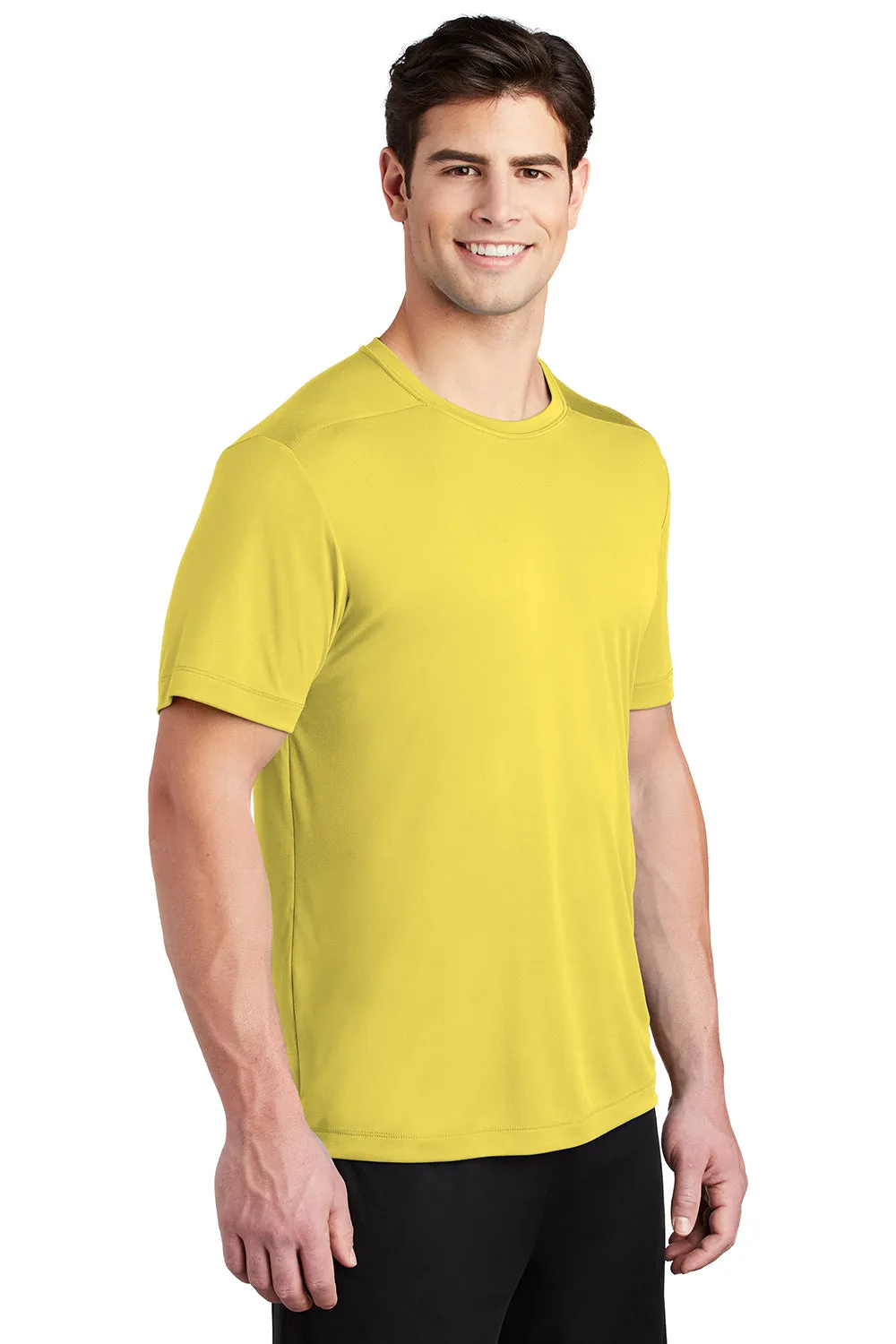 Sport-Tek Mens Moisture Wicking Short Sleeve Crewneck T-Shirt - Yellow Clothing Sport-Tek