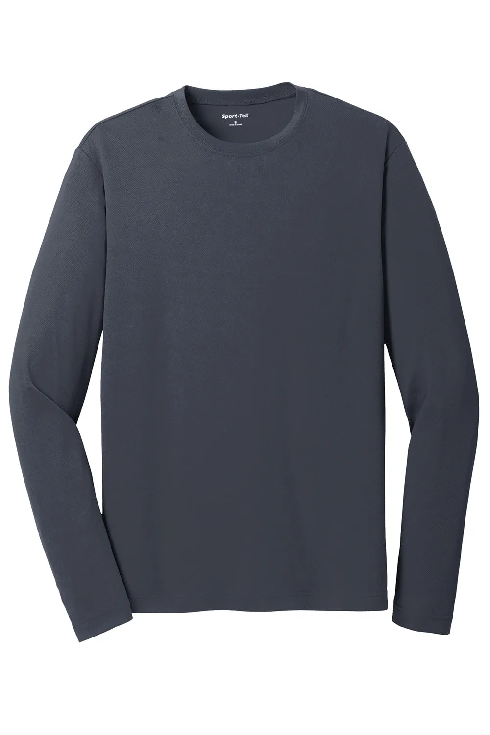 Sport-Tek Mens RacerMesh Moisture Wicking Long Sleeve Crewneck T-Shirt - Graphite Grey Clothing Sport-Tek