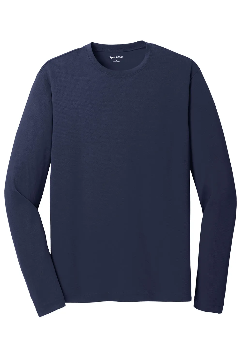 Sport-Tek Mens RacerMesh Moisture Wicking Long Sleeve Crewneck T-Shirt - True Navy Blue Clothing Sport-Tek