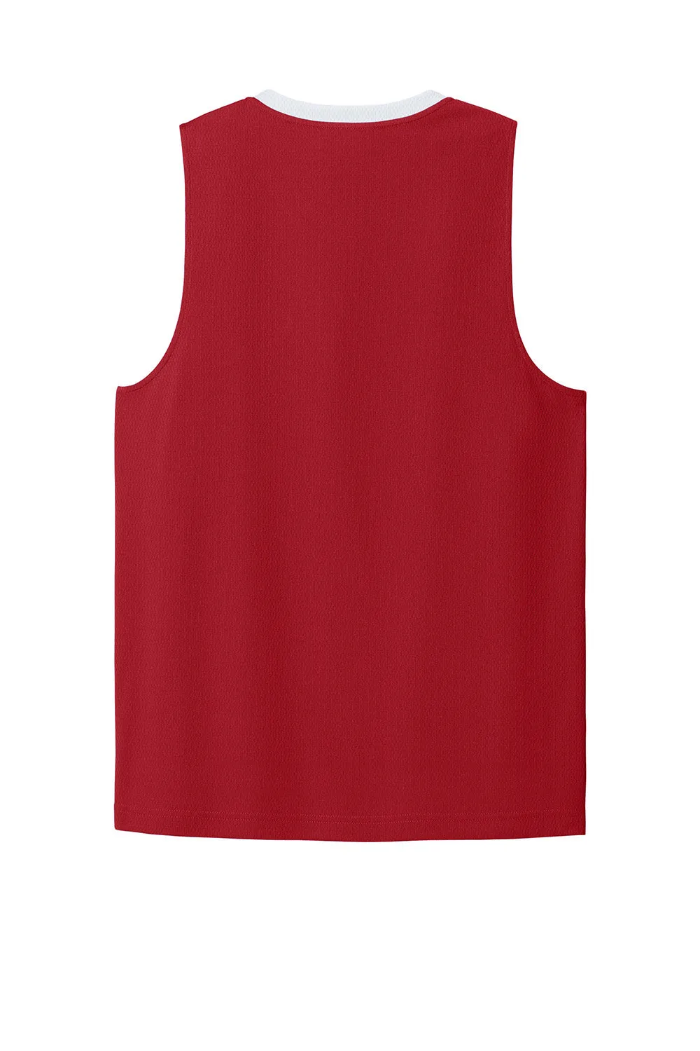 Sport-Tek Mens Rival Basketball Moisture Wicking Reversible Jersey Tank Top - Deep Red/White Clothing Sport-Tek