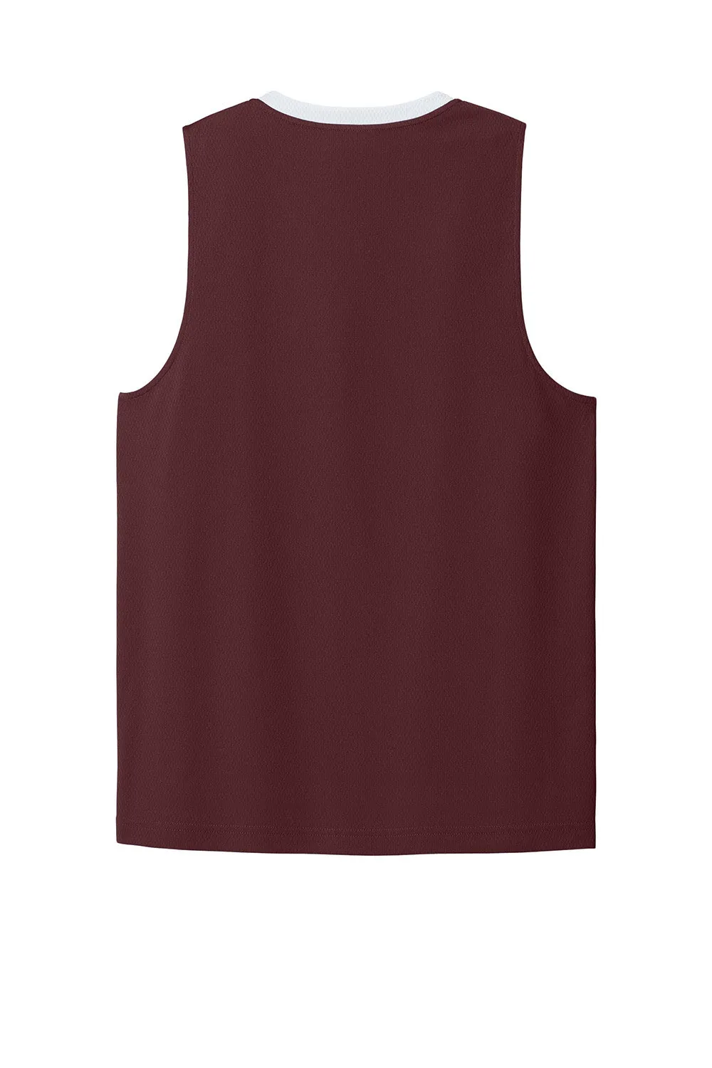 Sport-Tek Mens Rival Basketball Moisture Wicking Reversible Jersey Tank Top - Maroon/White Clothing Sport-Tek