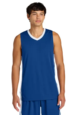 Sport-Tek Mens Rival Basketball Moisture Wicking Reversible Jersey Tank Top - True Royal Blue/White Clothing Sport-Tek