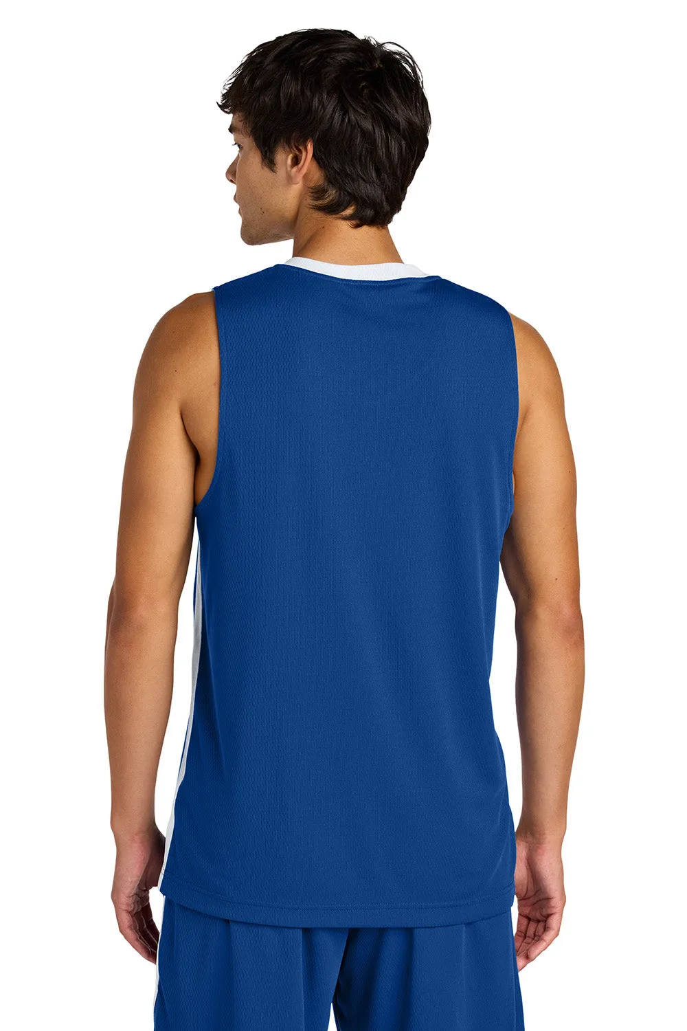Sport-Tek Mens Rival Basketball Moisture Wicking Reversible Jersey Tank Top - True Royal Blue/White Clothing Sport-Tek