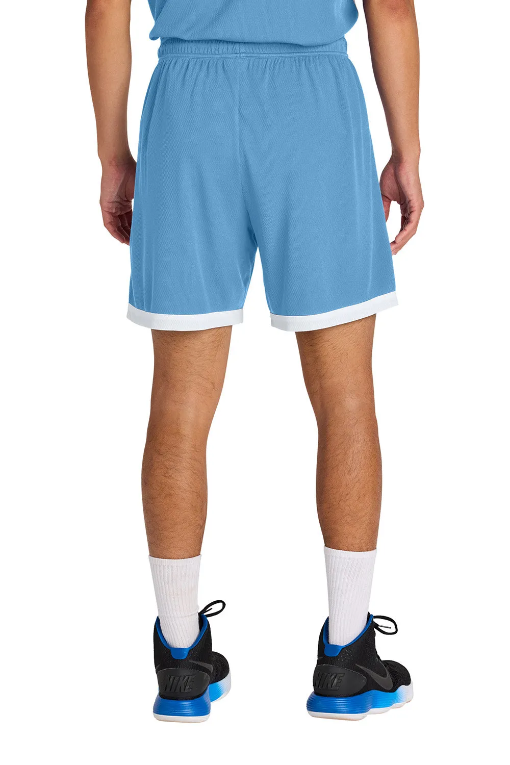 Sport-Tek Mens Rival Moisture Wicking Basketball Shorts - Carolina Blue/White Clothing Sport-Tek