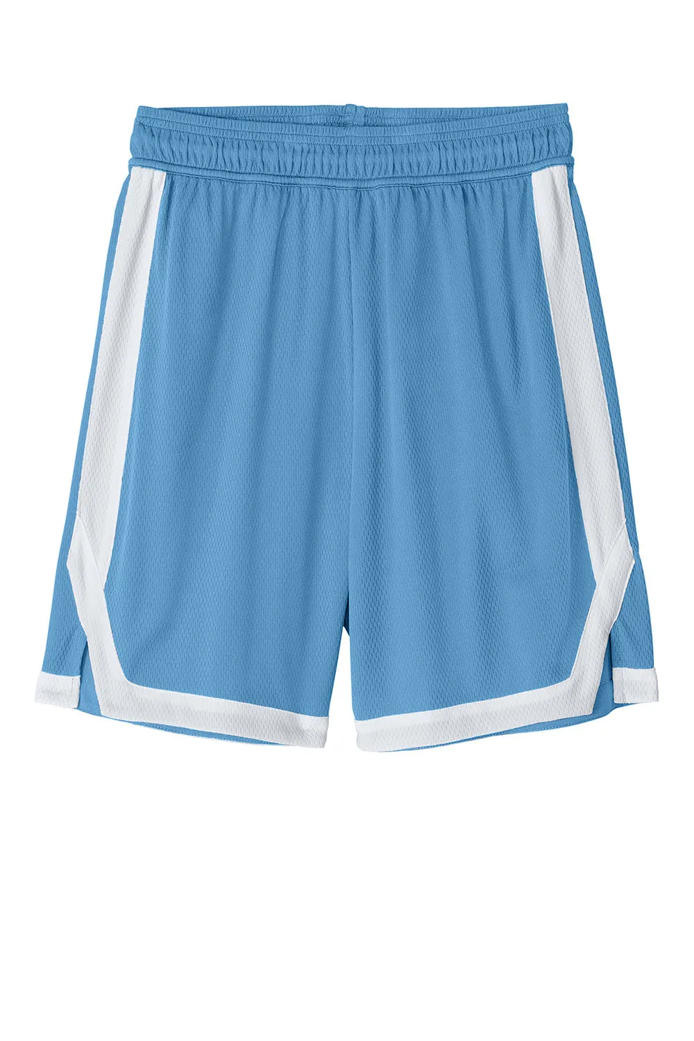 Sport-Tek Mens Rival Moisture Wicking Basketball Shorts - Carolina Blue/White Clothing Sport-Tek
