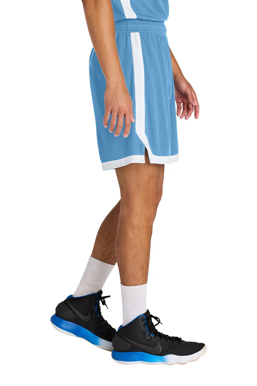 Sport-Tek Mens Rival Moisture Wicking Basketball Shorts - Carolina Blue/White Clothing Sport-Tek