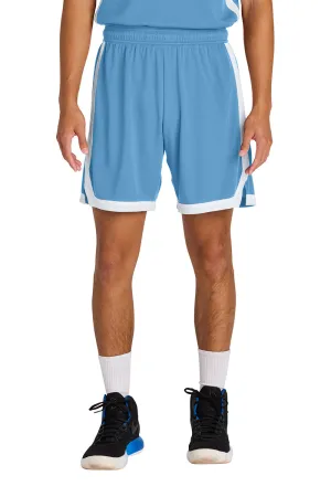 Sport-Tek Mens Rival Moisture Wicking Basketball Shorts - Carolina Blue/White Clothing Sport-Tek