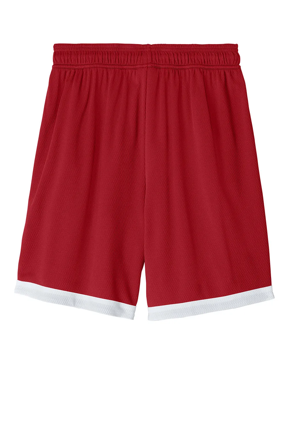 Sport-Tek Mens Rival Moisture Wicking Basketball Shorts - Deep Red/White Clothing Sport-Tek
