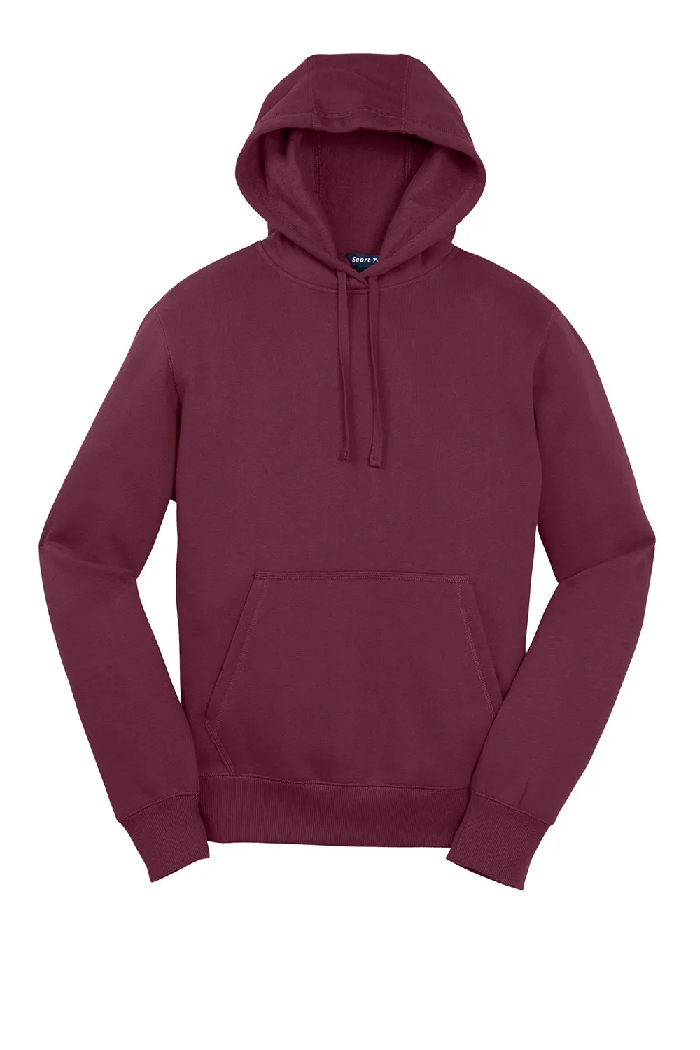 Sport-Tek Mens Shrink Resistant Fleece Hooded Sweatshirt Hoodie w/ Pouch Pocket - Maroon Clothing Sport-Tek