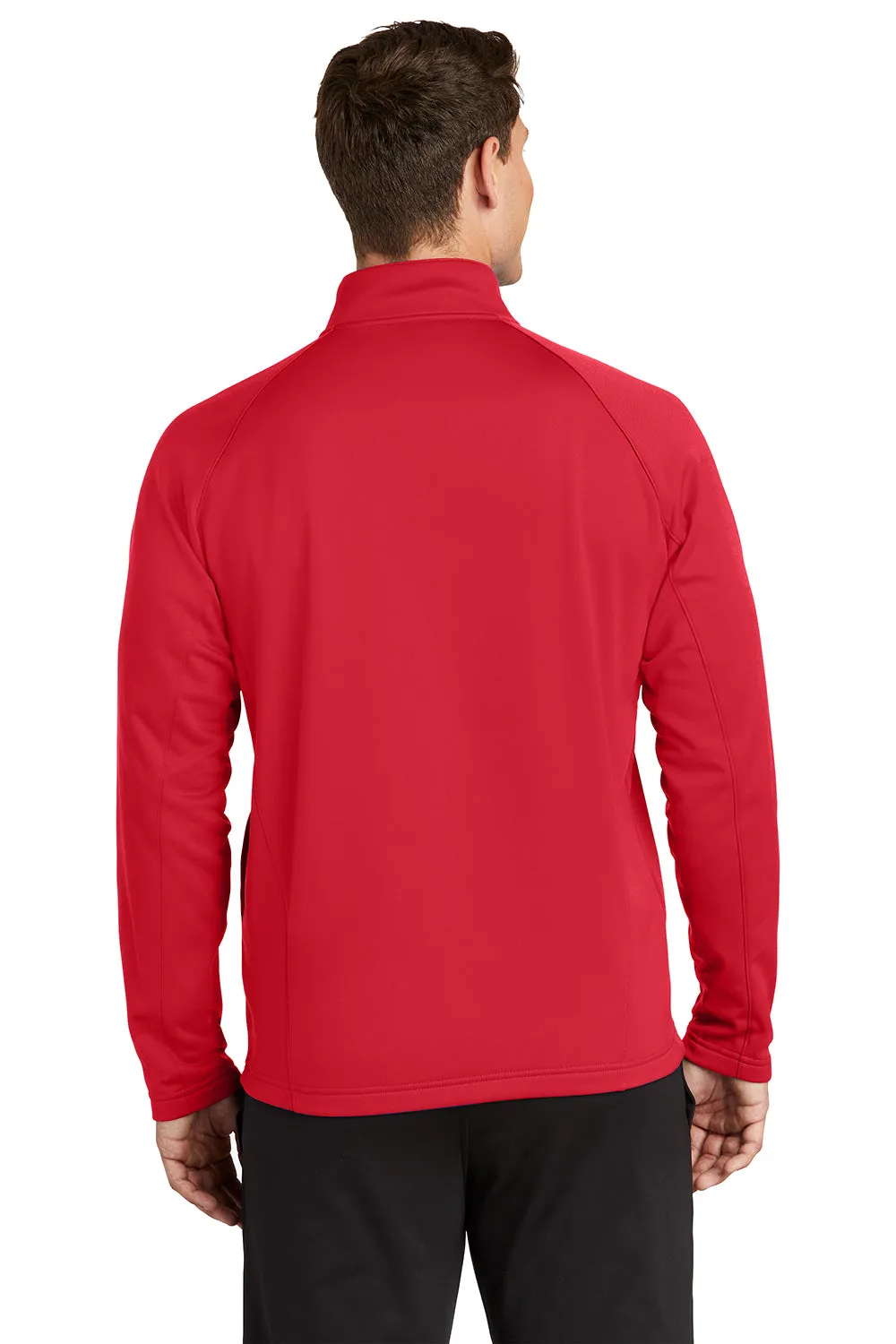 Sport-Tek Mens Sport-Wick Moisture Wicking Fleece 1/4 Zip Sweatshirt - Deep Red/Silver Grey Clothing Sport-Tek