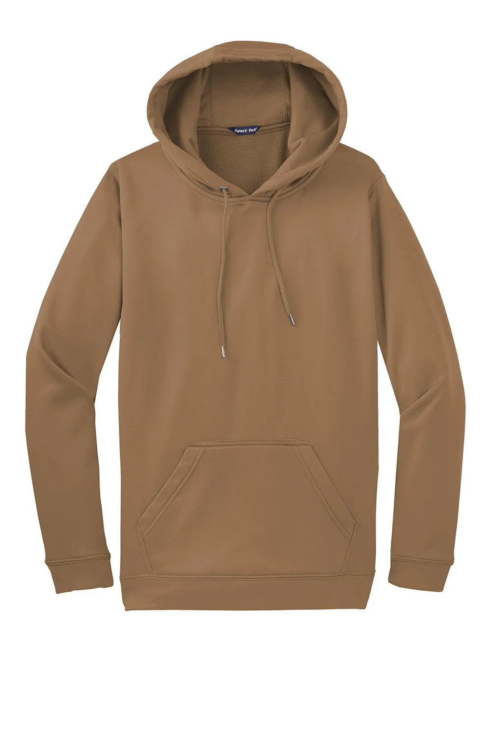Sport-Tek Mens Sport-Wick Moisture Wicking Fleece Hooded Sweatshirt Hoodie w/ Pouch Pocket - Woodland Brown Clothing Sport-Tek
