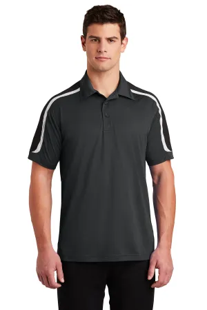 Sport-Tek Mens Sport-Wick Moisture Wicking Short Sleeve Polo Shirt - Iron Grey/Black/White Clothing Sport-Tek