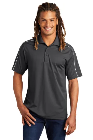 Sport-Tek Mens Sport-Wick Moisture Wicking Short Sleeve Polo Shirt - Iron Grey/White Clothing Sport-Tek