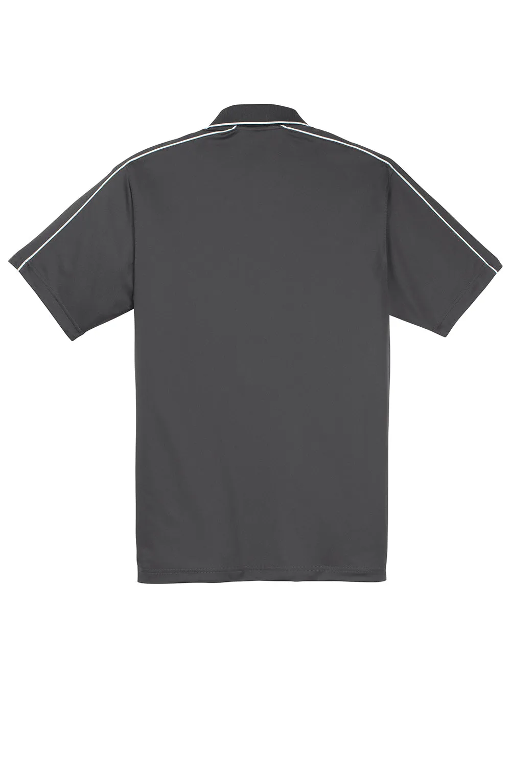Sport-Tek Mens Sport-Wick Moisture Wicking Short Sleeve Polo Shirt - Iron Grey/White Clothing Sport-Tek