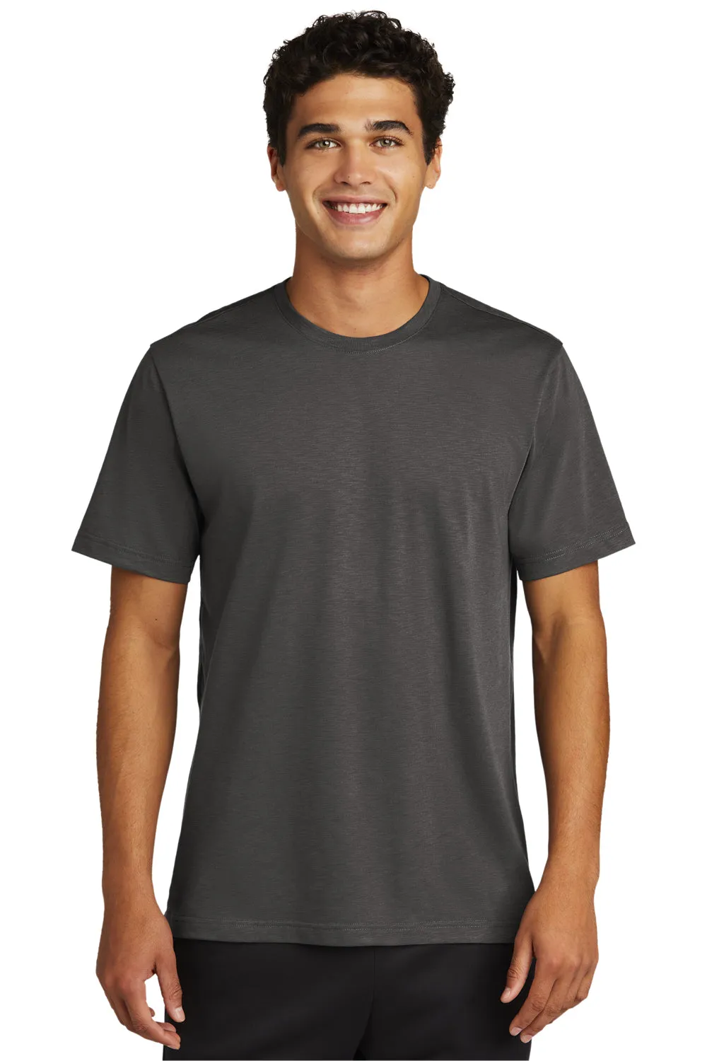 Sport-Tek Mens Strive Moisture Wicking Short Sleeve Crewneck T-Shirt - Graphite Grey Clothing Sport-Tek