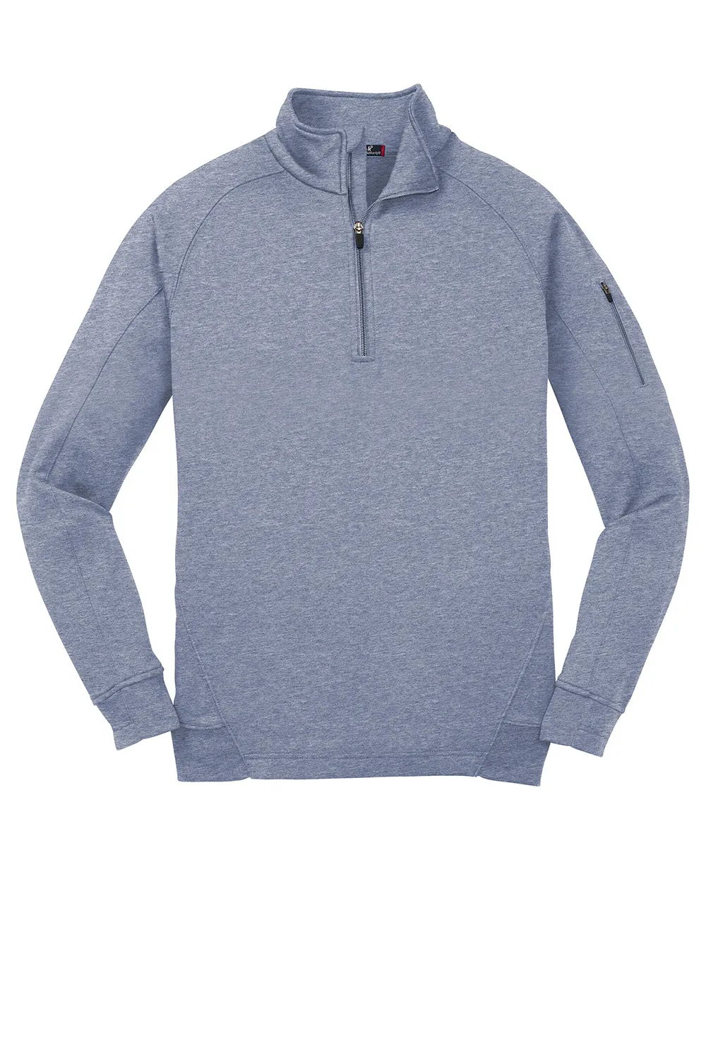 Sport-Tek Mens Tech Moisture Wicking Fleece 1/4 Zip Sweatshirt w/ Pocket - Heather Grey Clothing Sport-Tek