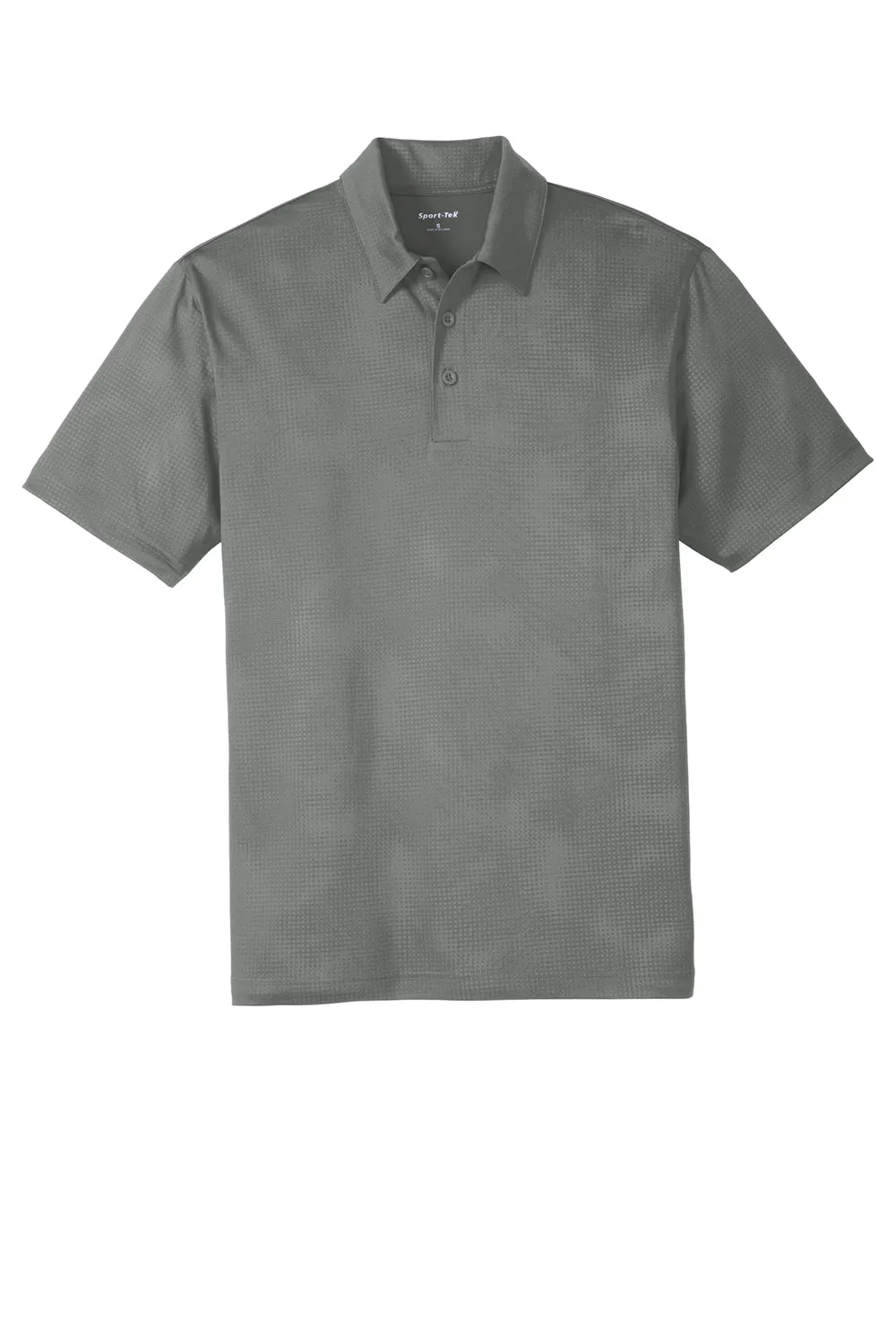 Sport-Tek Mens Tough Moisture Wicking Short Sleeve Polo Shirt - Dark Smoke Grey Clothing Sport-Tek