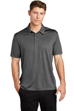 Sport-Tek Mens Tough Moisture Wicking Short Sleeve Polo Shirt - Dark Smoke Grey Clothing Sport-Tek