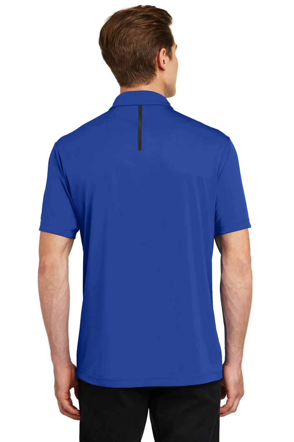 Sport-Tek Mens Tough Moisture Wicking Short Sleeve Polo Shirt - True Royal Blue/Black - Closeout Clothing Sport-Tek