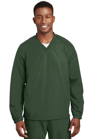 Sport-Tek Mens V-Neck Wind Jacket - Forest Green - Closeout Clothing Sport-Tek