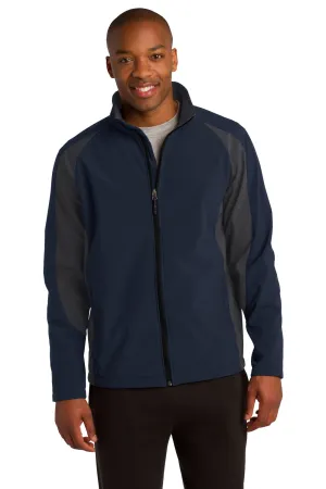 Sport-Tek Mens Water Resistant Full Zip Jacket - True Navy Blue/Iron Grey - Closeout Clothing Sport-Tek