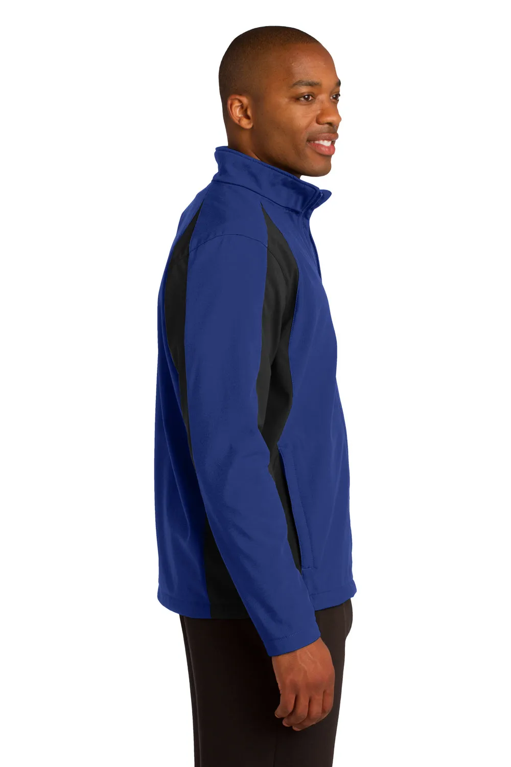 Sport-Tek Mens Water Resistant Full Zip Jacket - True Royal Blue/Black - Closeout Clothing Sport-Tek