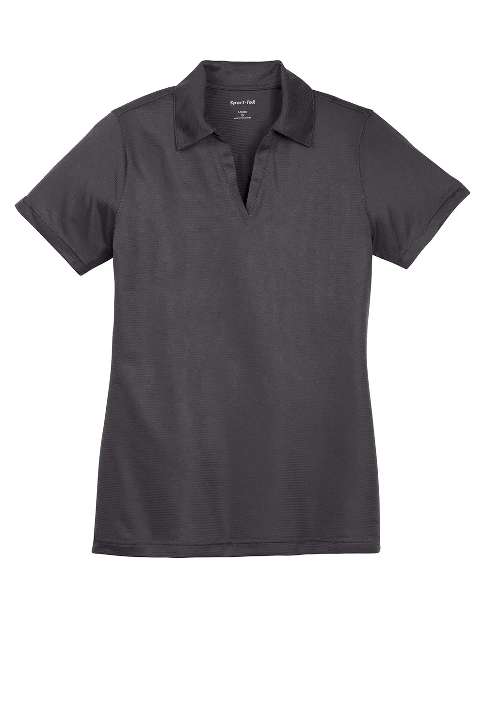 Sport-Tek Womens Active Mesh Moisture Wicking Short Sleeve Polo Shirt - Iron Grey Clothing Sport-Tek