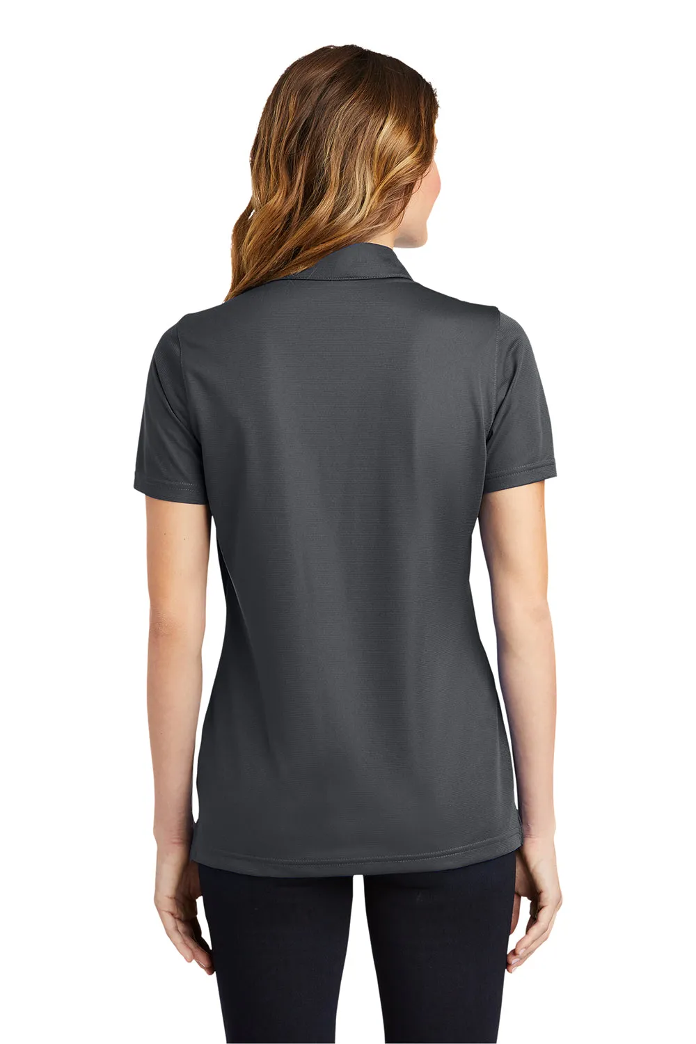 Sport-Tek Womens Active Mesh Moisture Wicking Short Sleeve Polo Shirt - Iron Grey Clothing Sport-Tek
