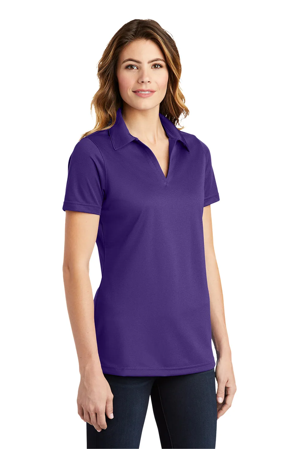 Sport-Tek Womens Active Mesh Moisture Wicking Short Sleeve Polo Shirt - Purple - Closeout Clothing Sport-Tek
