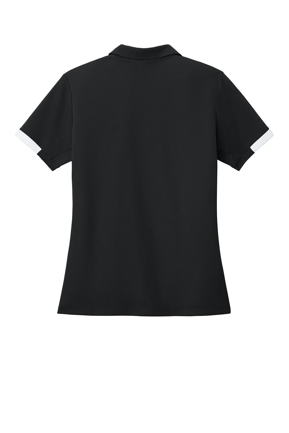 Sport-Tek Womens Club Colorblock Moisture Wicking Short Sleeve Polo Shirt - Black/White Clothing Sport-Tek