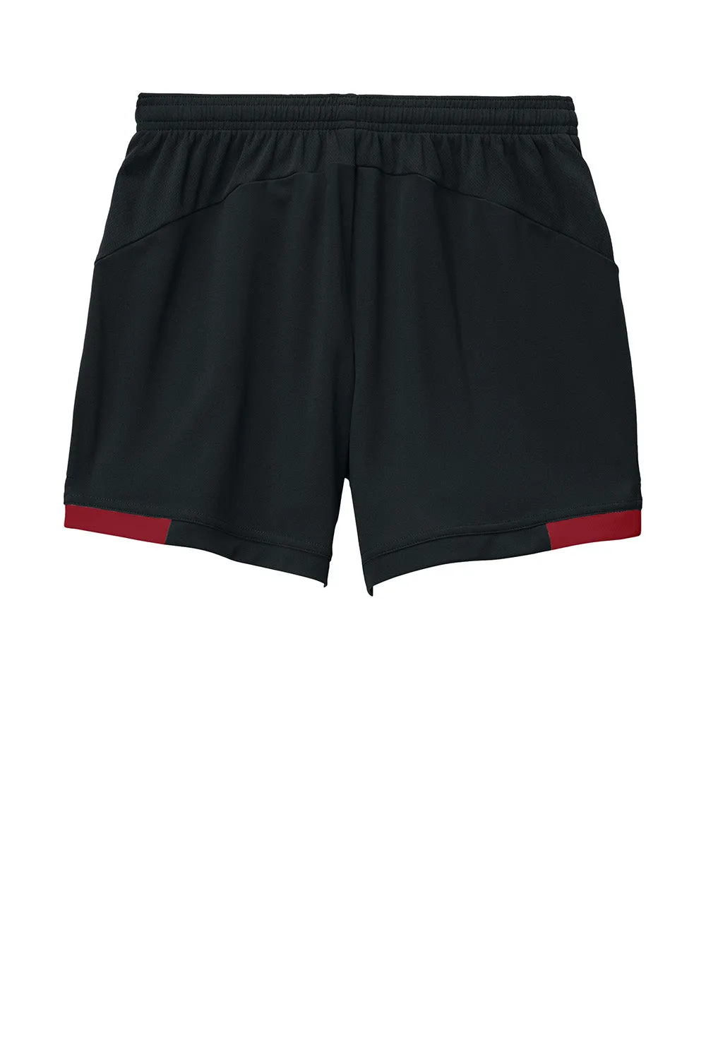 Sport-Tek Womens Club Moisture Wicking Shorts - Black/Deep Red Clothing Sport-Tek