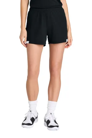 Sport-Tek Womens Club Moisture Wicking Shorts - Black/White Clothing Sport-Tek