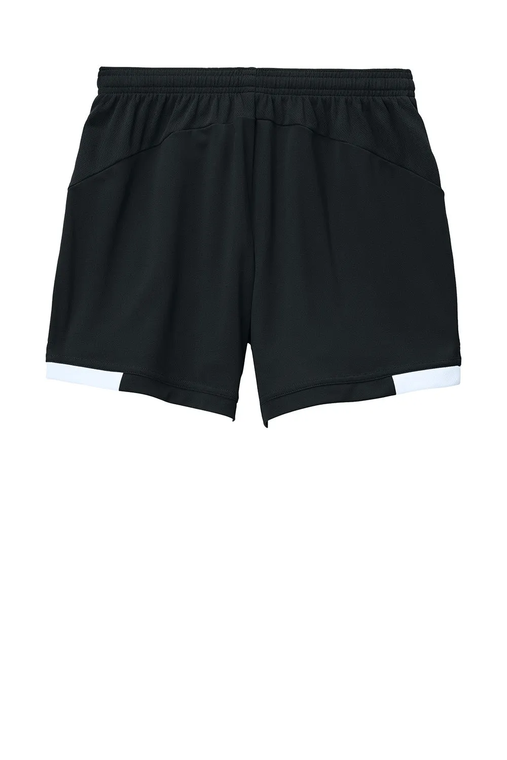Sport-Tek Womens Club Moisture Wicking Shorts - Black/White Clothing Sport-Tek