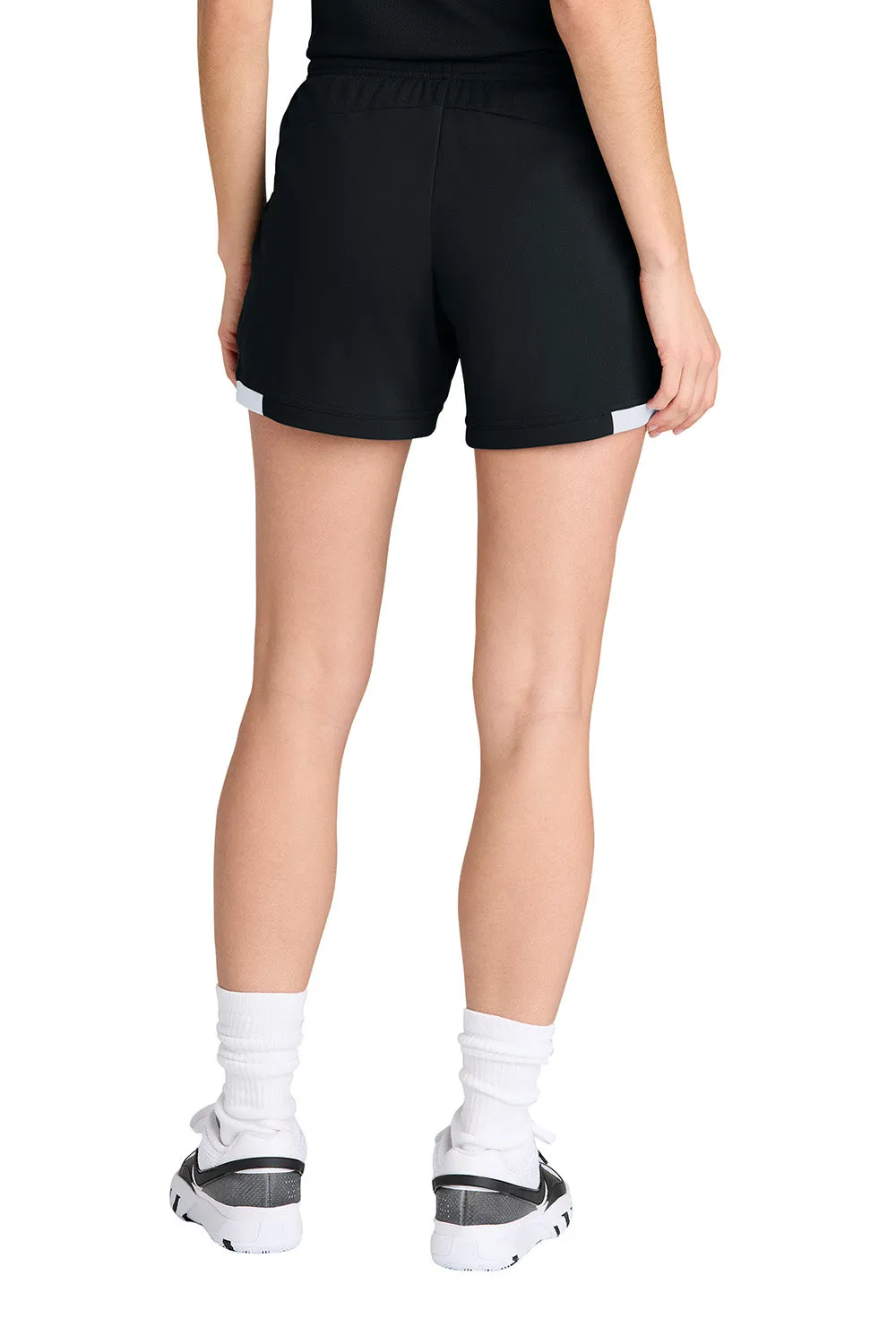 Sport-Tek Womens Club Moisture Wicking Shorts - Black/White Clothing Sport-Tek