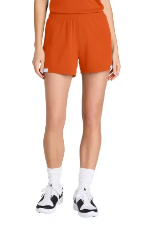 Sport-Tek Womens Club Moisture Wicking Shorts - Deep Orange/White Clothing Sport-Tek