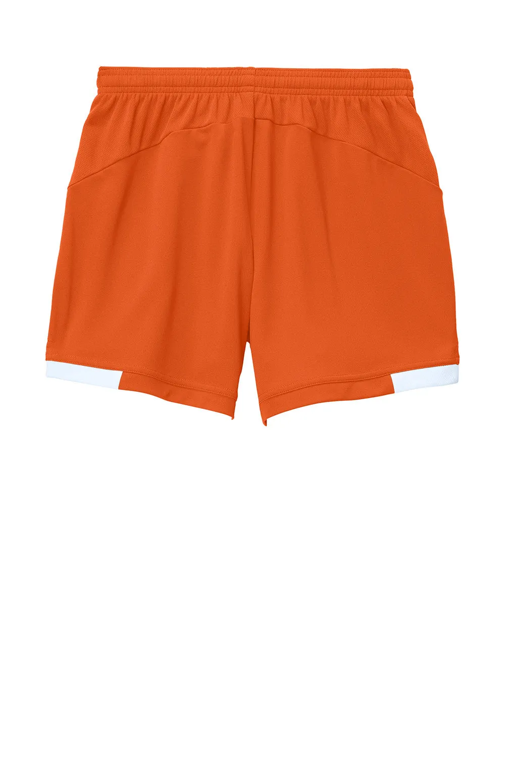 Sport-Tek Womens Club Moisture Wicking Shorts - Deep Orange/White Clothing Sport-Tek