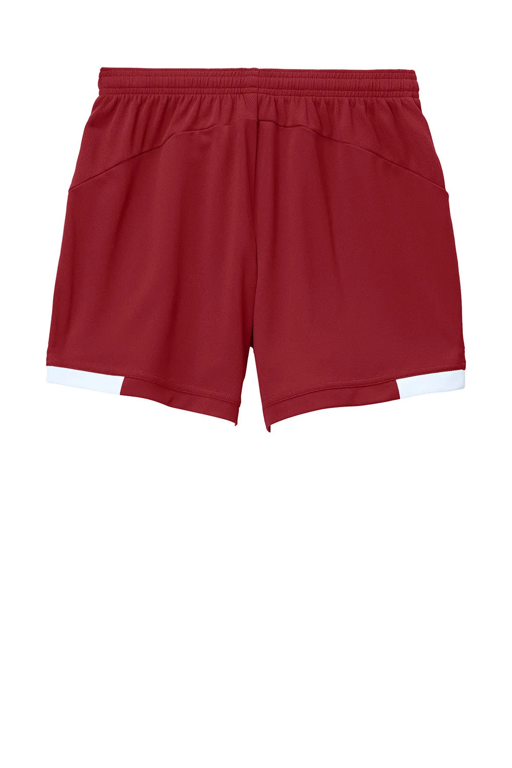 Sport-Tek Womens Club Moisture Wicking Shorts - Deep Red/White Clothing Sport-Tek