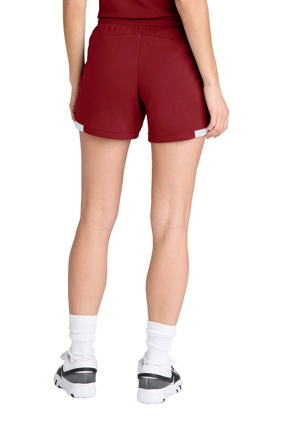 Sport-Tek Womens Club Moisture Wicking Shorts - Deep Red/White Clothing Sport-Tek