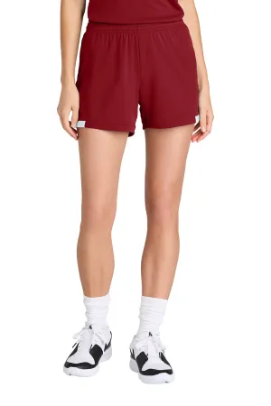 Sport-Tek Womens Club Moisture Wicking Shorts - Deep Red/White Clothing Sport-Tek
