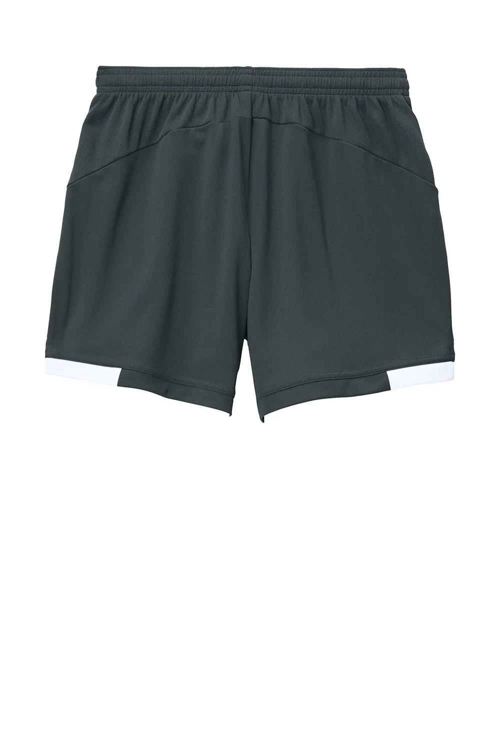 Sport-Tek Womens Club Moisture Wicking Shorts - Iron Grey/White Clothing Sport-Tek