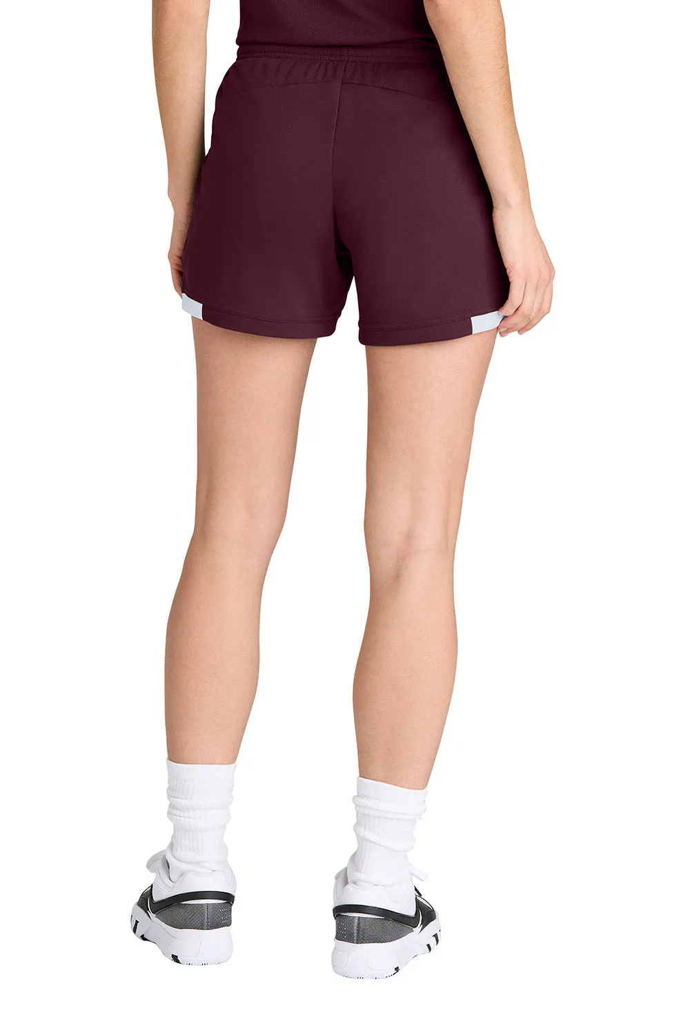 Sport-Tek Womens Club Moisture Wicking Shorts - Maroon/White Clothing Sport-Tek