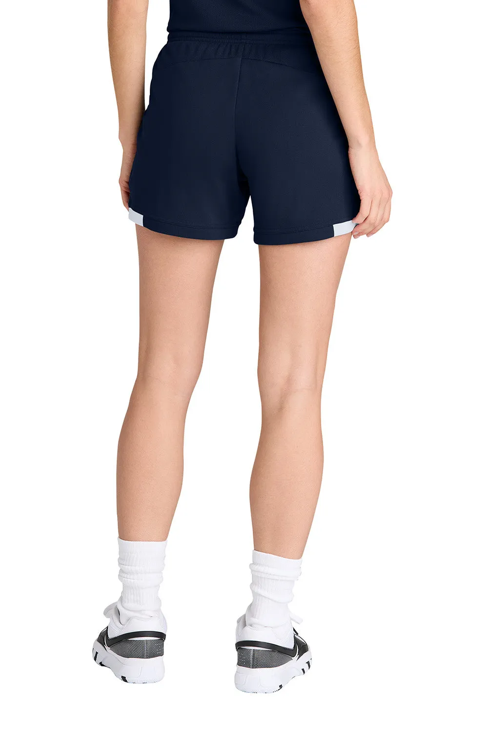 Sport-Tek Womens Club Moisture Wicking Shorts - True Navy Blue/White Clothing Sport-Tek