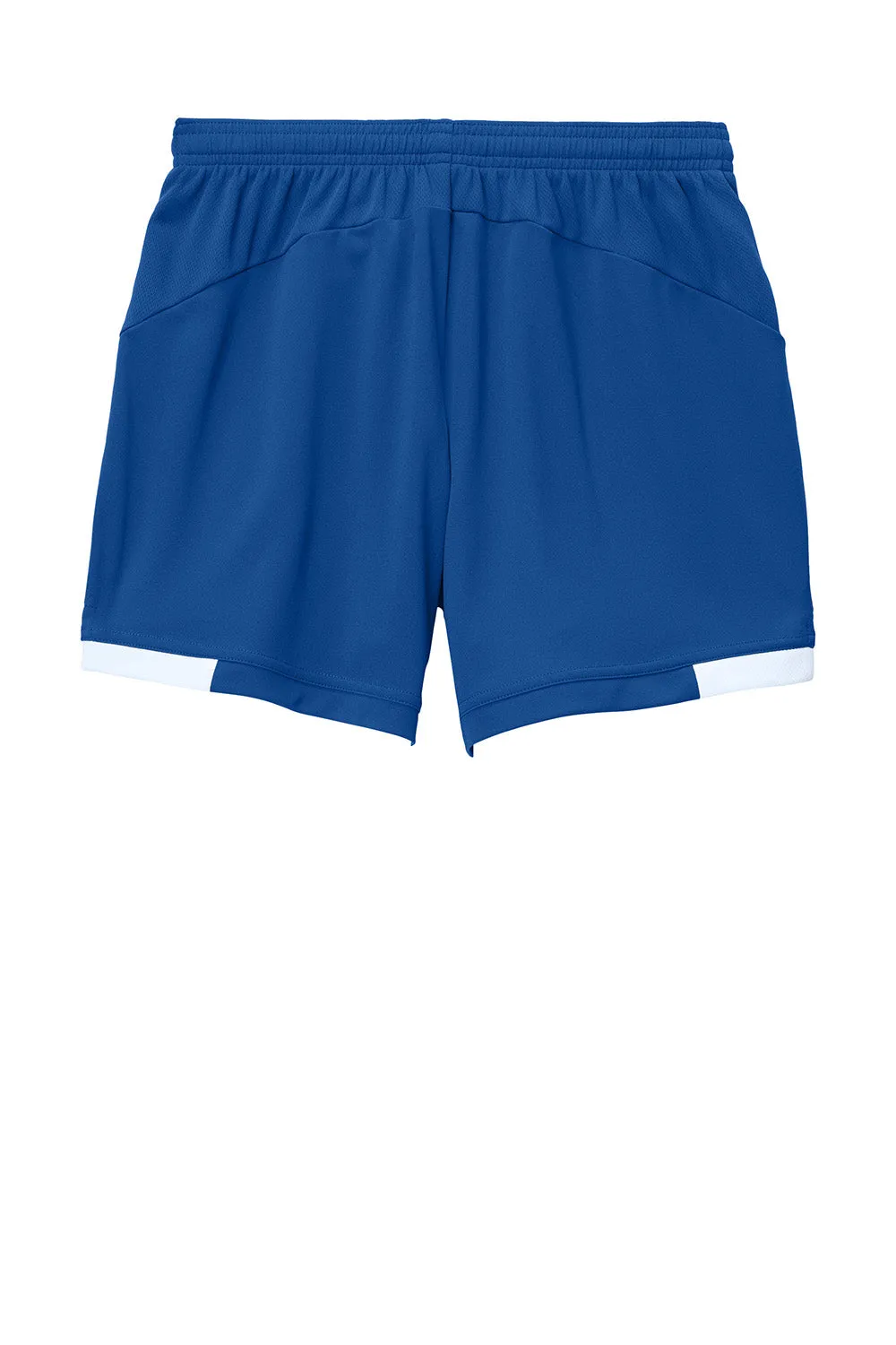 Sport-Tek Womens Club Moisture Wicking Shorts - True Royal Blue/White Clothing Sport-Tek